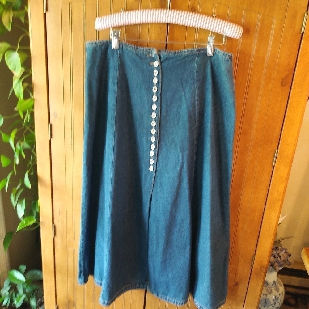 015 No Excuses Blue Denim A-Line Skirt